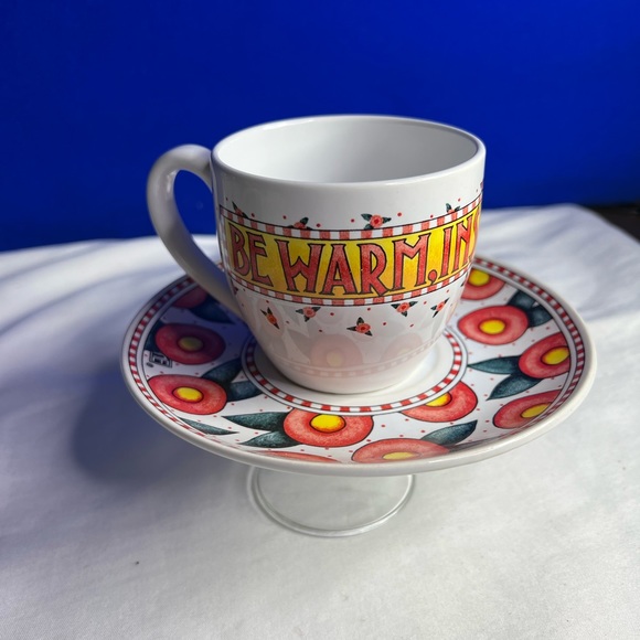 Be Warm Inside And Out by Mary Engelbrieit Cup and Matching Saucer Set. - Picture 2 of 10